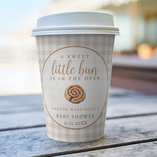 Sweet Little Bun in Oven Neutral Baby Shower Pappbecher