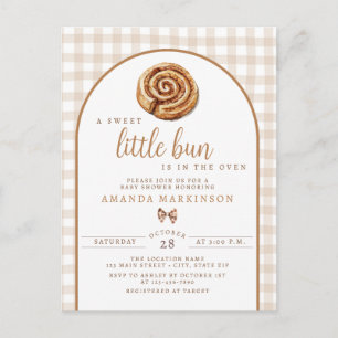 Sweet Little Bun in Oven Neutral Baby Shower Postkarte