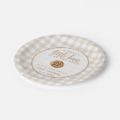Sweet Little Bun in the Oven Neutral Baby Shower Pappteller (Schrägansicht)