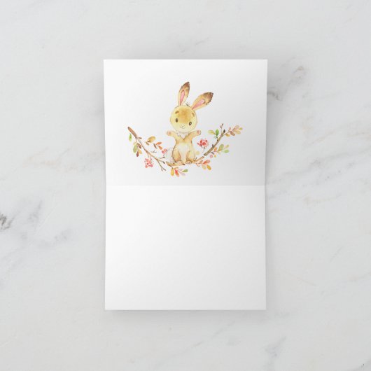 Sweet Little Bunny Baby Dusche Vielen Dank Hinweis Dankeskarte (Innenseite)