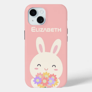 Sweet Little Bunny & Blume Individuelle Name Pink Case-Mate iPhone Hülle