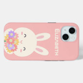 Sweet Little Bunny & Blume Individuelle Name Pink Case-Mate iPhone Hülle (Rückseite (Horizontal))
