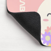 Sweet Little Bunny & Blume Individuelle Name Pink Mousepad (Ecke)