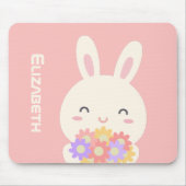 Sweet Little Bunny & Blume Individuelle Name Pink Mousepad (Vorne)