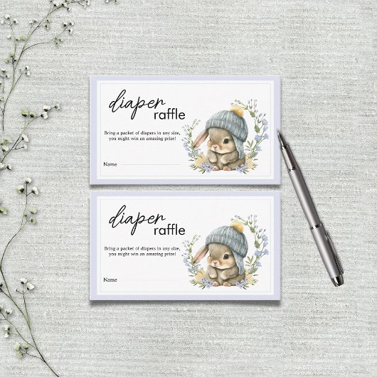 Sweet Little Bunny Botanical Diaper Raffle Begleitkarte