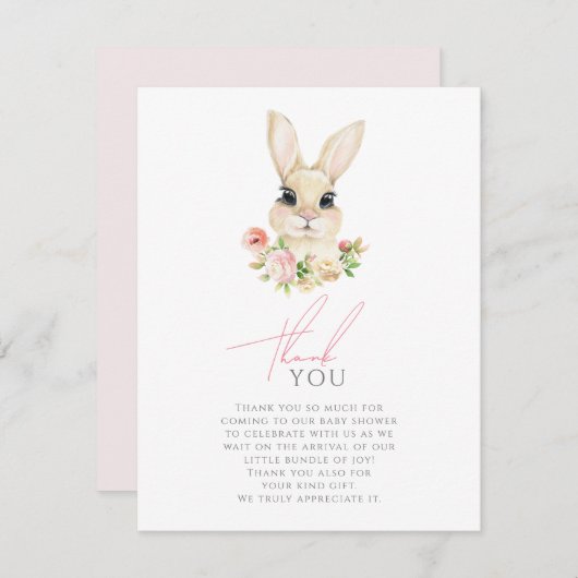 Sweet Little Bunny Danke-Card Dankeskarte (Vorne/Hinten)