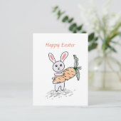 Sweet Little Bunny Happy Oaster Niedlich Card Postkarte (Stehend Vorderseite)