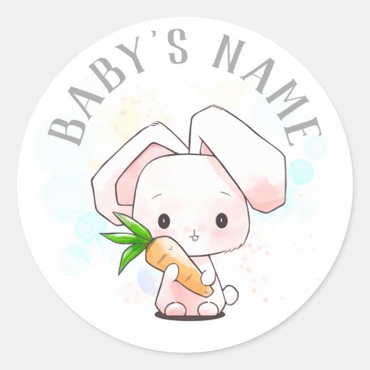 Sweet Little Bunny Runder Aufkleber (Vorderseite)