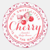 Sweet Little Cherry Baby Shower Sticker (Vorderseite)