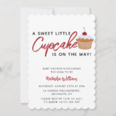 Sweet Little Cherry Cupcake Baby Dusche Einladung (Vorderseite)
