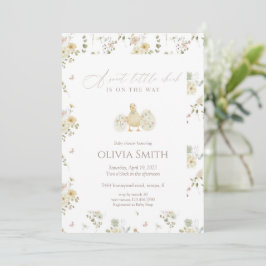 Sweet Little Chick Floral Baby Shower Einladung