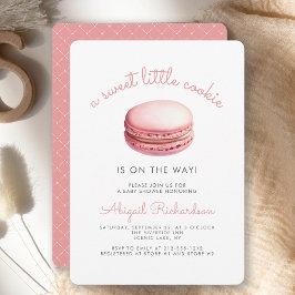 Sweet Little Cookie Macaron Pink Girl Baby Dusche Einladung