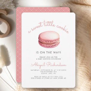Sweet Little Cookie Macaron Pink Girl Baby Dusche Einladung