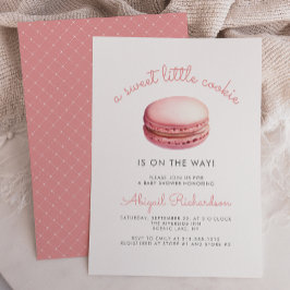 Sweet Little Cookie Macaron Pink Girl Baby Shower Einladung