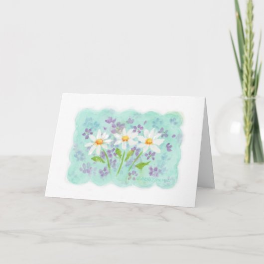 Sweet Little Daisies Blank Greeting Card Dankeskarte (Vorderseite)