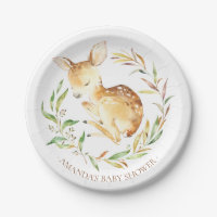 Sweet Little Deer Baby Shower 7" Platten