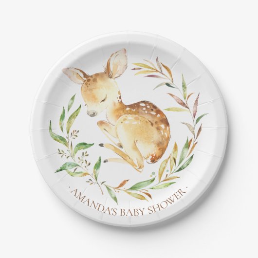 Sweet Little Deer Baby Shower 7" Platten Pappteller (Vorderseite)