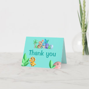 Sweet Little Dino auf seiner Way Baby Dusche Dankeskarte