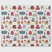 Sweet Little Doll House Möbel Geschenkpapier (Flach)