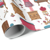 Sweet Little Doll House Möbel Geschenkpapier (Rolleneckpunkt)