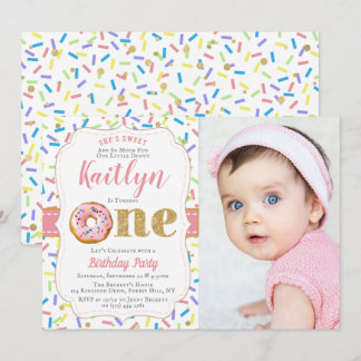 Sweet Little Donut Girls 1. Geburtstag Einladungen