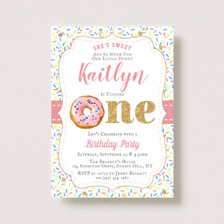 Sweet Little Donut Girls 1. Geburtstag Einladungen