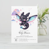 Sweet Little Dragon Baby Dusche Einladung (Stehend Vorderseite)