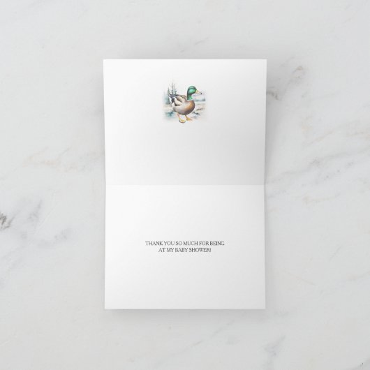 Sweet Little Duckling Gingham Kinderdusche geklapp Dankeskarte (Innenseite)