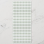 Sweet Little Duckling Mallard Gingham Baby Shower Menükarte (Rückseite)