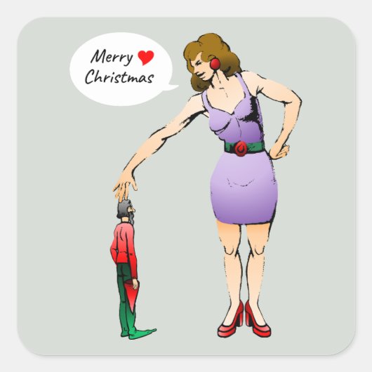 Sweet Little Elf Quadratischer Aufkleber (Vorderseite)