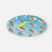 Sweet Little Ethnic Baby Schlafen auf dem Mond Pappteller (Schrägansicht)