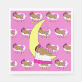 Sweet Little Ethnic Baby Schlafen auf dem Mond Serviette (Vorderseite)