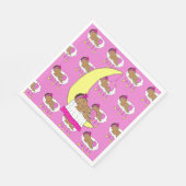 Sweet Little Ethnic Baby Schlafen auf dem Mond Serviette (Ecke)