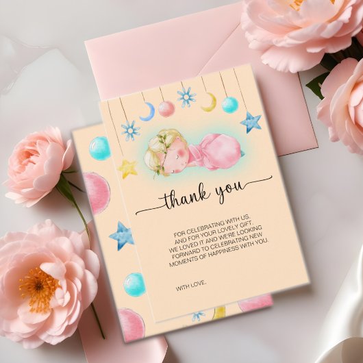 Sweet Little Girl Baby Dusche Danke Karte
