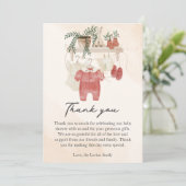 Sweet Little Girl Boho Kleidung Kinderdusche Dankeskarte (Stehend Vorderseite)