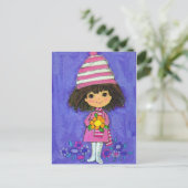 Sweet Little Girl mit Daisy Postcard Postkarte (Stehend Vorderseite)