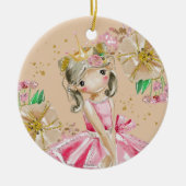 Sweet Little Gold Glitter Blush Ballerina Christma Keramik Ornament (Vorne)