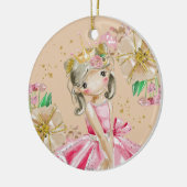 Sweet Little Gold Glitter Blush Ballerina Christma Keramik Ornament (Links)
