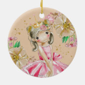 Sweet Little Gold Glitter Blush Ballerina Christma Keramik Ornament (Hinten)