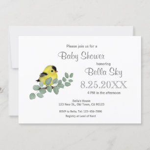 Sweet Little Goldfinch Baby Shower Einladungen