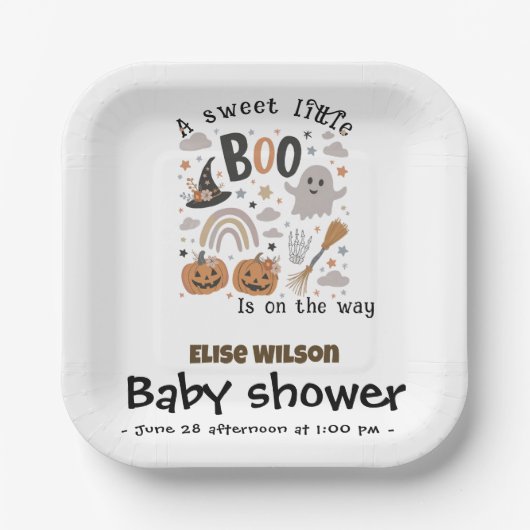 Sweet Little Halloween boo is on the way Pappteller (Vorderseite)