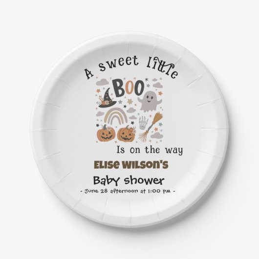 Sweet Little Halloween boo is on the way Pappteller (Vorderseite)