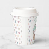 Sweet Little Hearts Dino Birthday Personalized Pappbecher (Rechts)