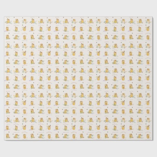 Sweet Little Honey Baby Dusche Begrüßungszeichen Geschenkpapier (Flach)