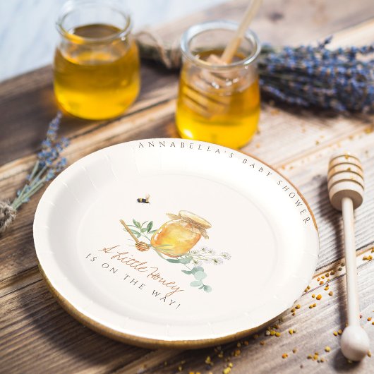 Sweet Little Honey Baby Dusche Begrüßungszeichen Pappteller