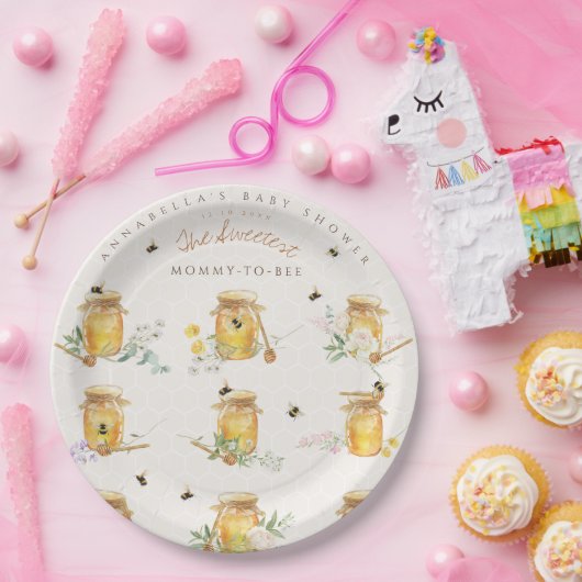 Sweet Little Honey Baby Dusche Begrüßungszeichen Pappteller (Party)