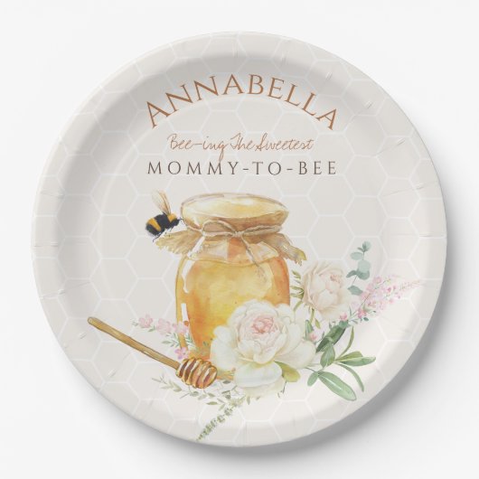 Sweet Little Honey Baby Dusche Pappteller (Vorderseite)