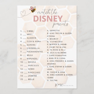 Sweet Little Honey Baby Shower Disney Parent Game Mitteilungskarte