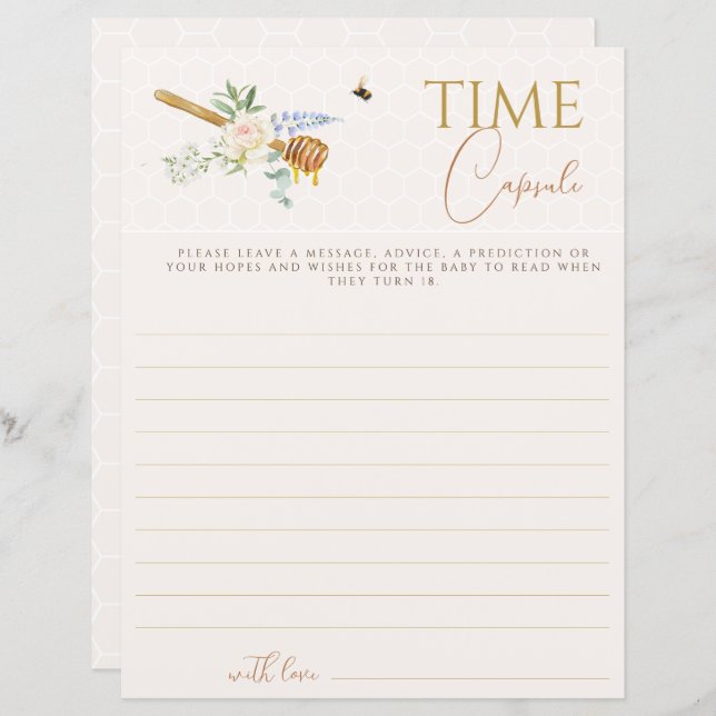 Sweet Little Honey Baby Shower Time Kapsel (Vorne/Hinten)