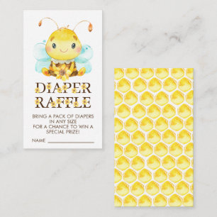 Sweet Little Honey Bee Baby Diaper Raffle Ticket Begleitkarte
